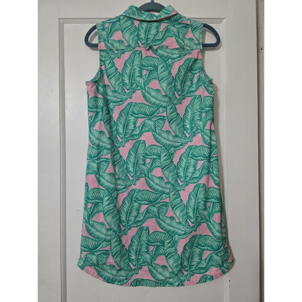 Vineyard Vines Margo Print Midi Dress Sz 4 Womens Sleeveless Green Tropical - Picture 2 of 5